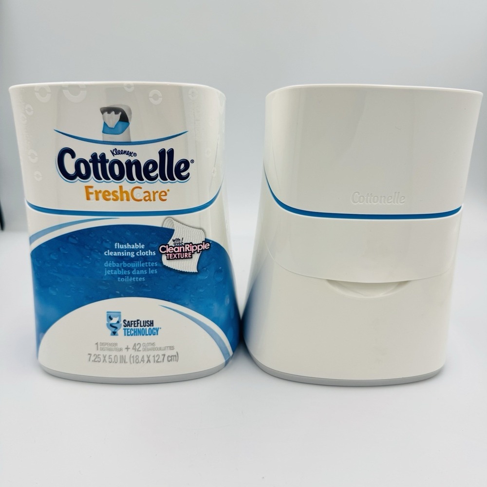 Cottonelle FreshCare Flushable Cleansing Cloths Dispenser 1 Sealed 1 Empty